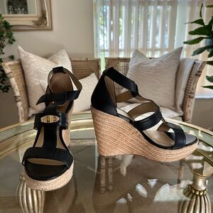 Berkley Leather Wedge Sandal, Michael Kors, size 9